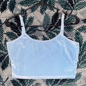 baby blue velvet tank top